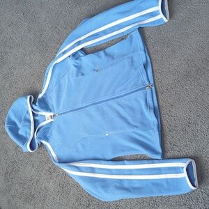 Striped Sleeve Zip-Up Hooded Fleece